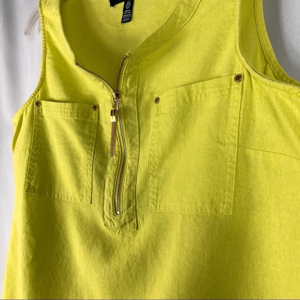 Ellen Tracy sleeveless high/low tunic with chest pockets Sz SS